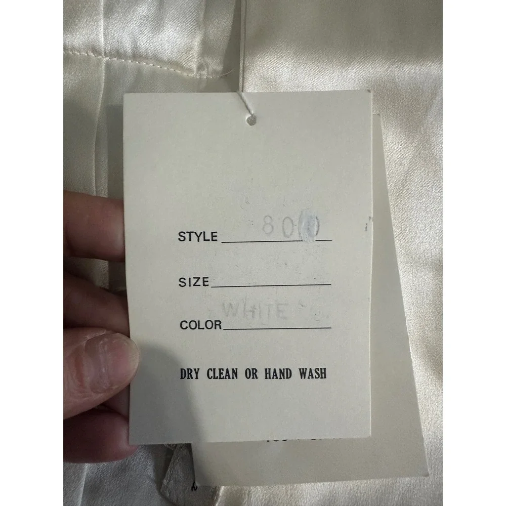 Lynn La Cava 100% Pure Silk Pillowcase Ivory White Rosette Accent Vintage NWT 2